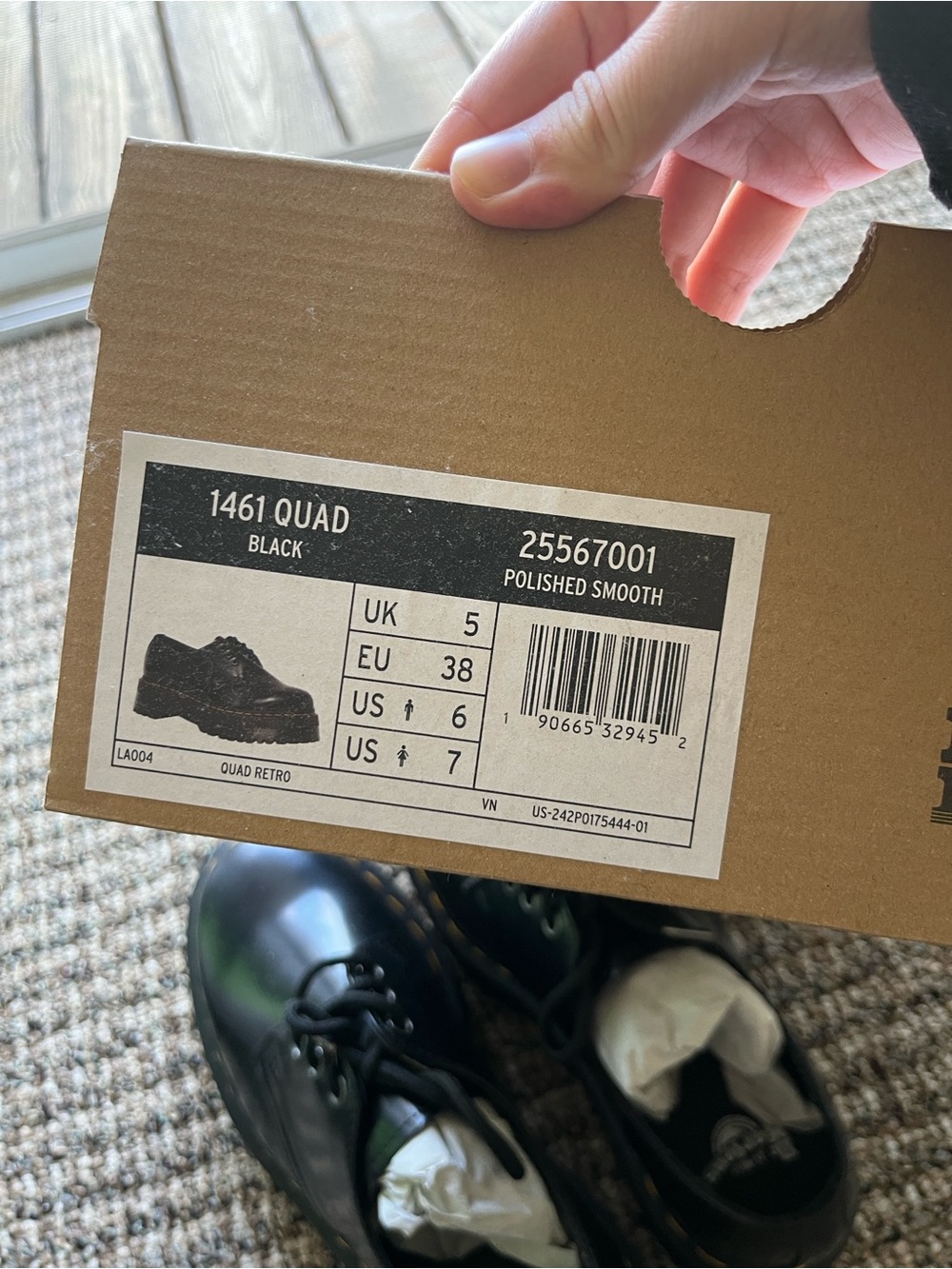 🤍 NIB Dr. Martens Black Smooth Leather Platform 1461 Oxford Shoes - Picture 2 of 9